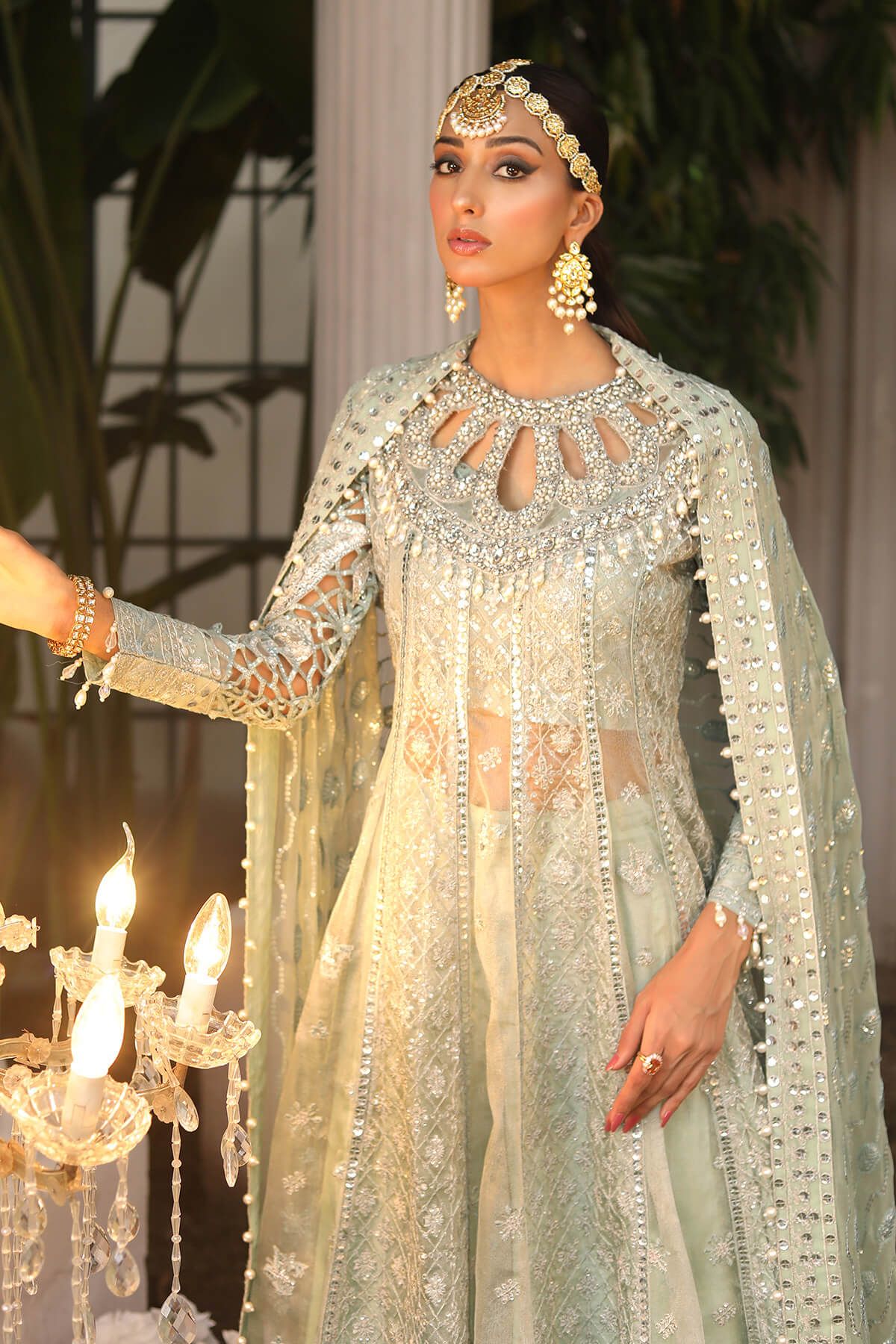 Raeesa Premium | Wajadan Wedding Formals | WD-2 Pea Green -  Raeesa Premium Bridal -  House of Maryam