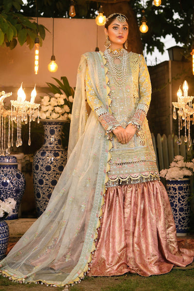 Raeesa Premium | Wajadan Wedding Formals | WD-4 Lemon Chiffon -  Raeesa Premium Bridal - Original Designer Dress - House of Maryam