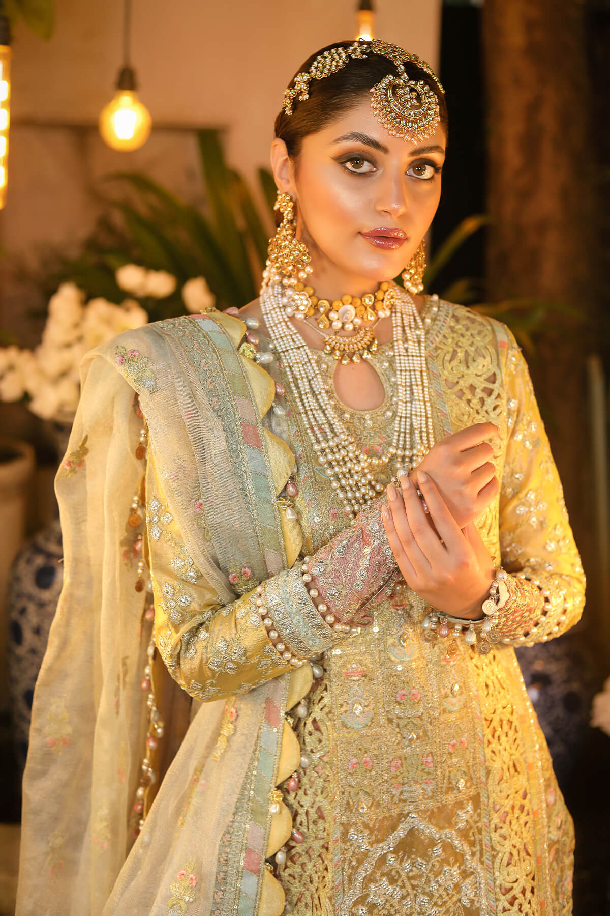 Raeesa Premium | Wajadan Wedding Formals | WD-4 Lemon Chiffon -  Raeesa Premium Bridal - Original Designer Dress - House of Maryam