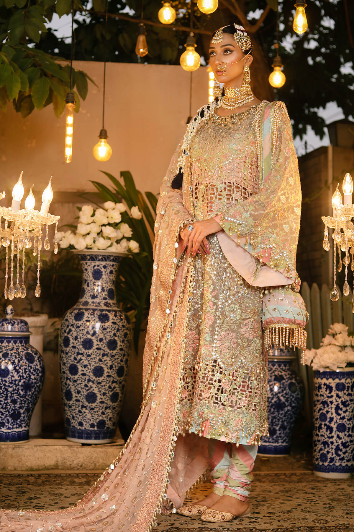 Raeesa Premium | Wajadan Wedding Formals | WD-6 Powder Peach -  Raeesa Premium Bridal - Original Designer Dress - House of Maryam