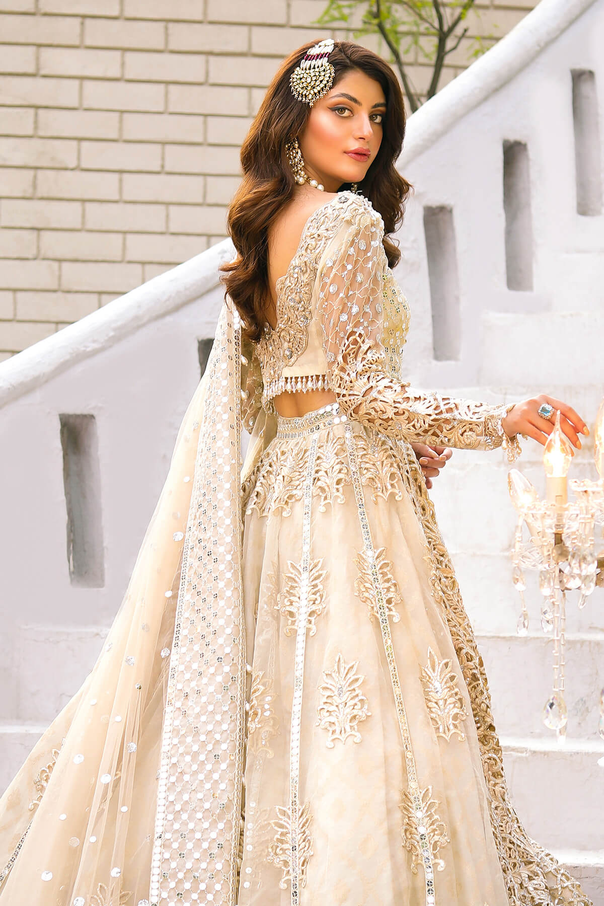 Raeesa Premium | Wajadan Wedding Formals |  WD-1 Pearl White -  Raeesa Premium Bridal - Original Designer Dress - House of Maryam