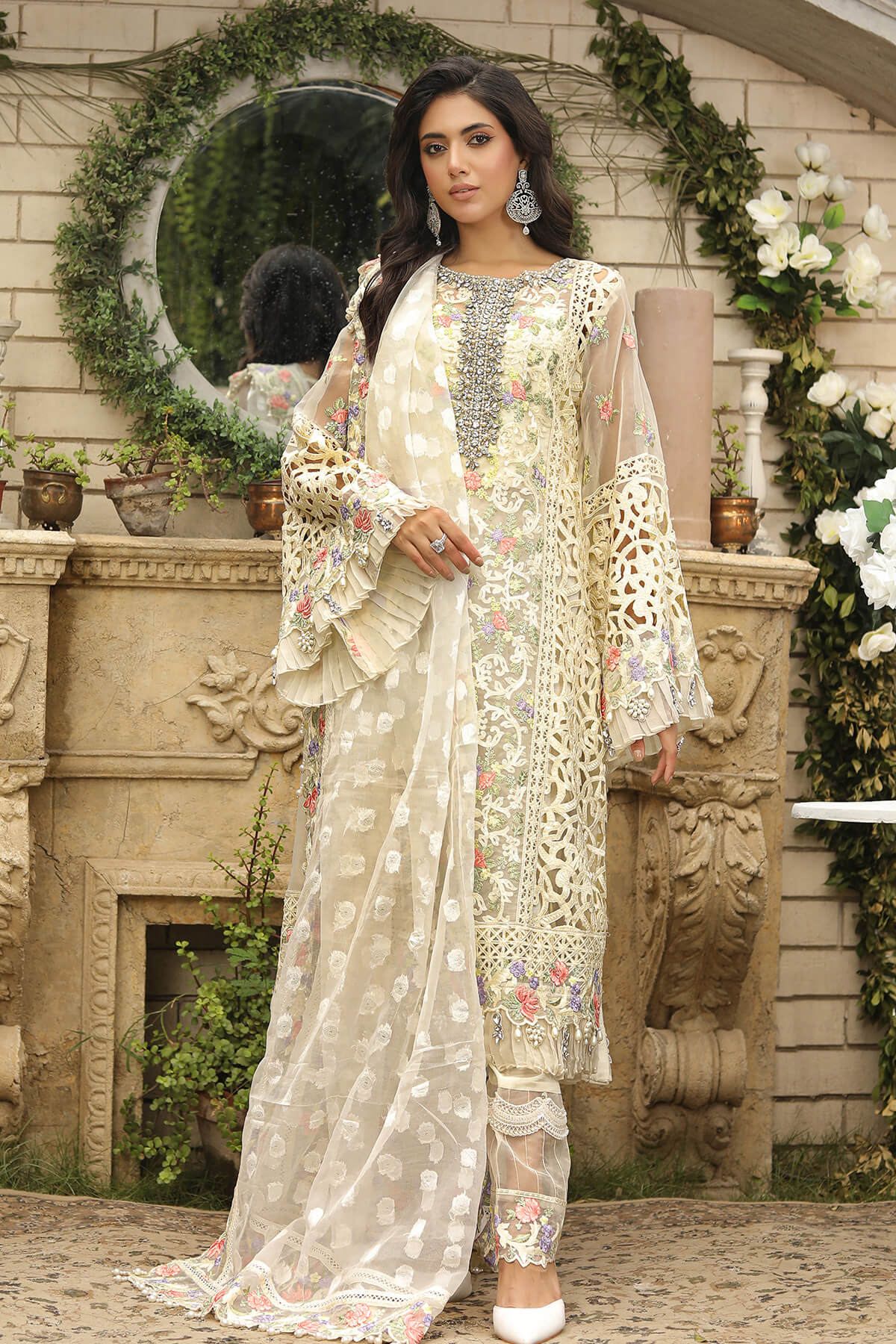 Raeesa Premium | Wajadan Wedding Formals | WD-8 Ivory -  Raeesa Premium Bridal - Original Designer Dress - House of Maryam