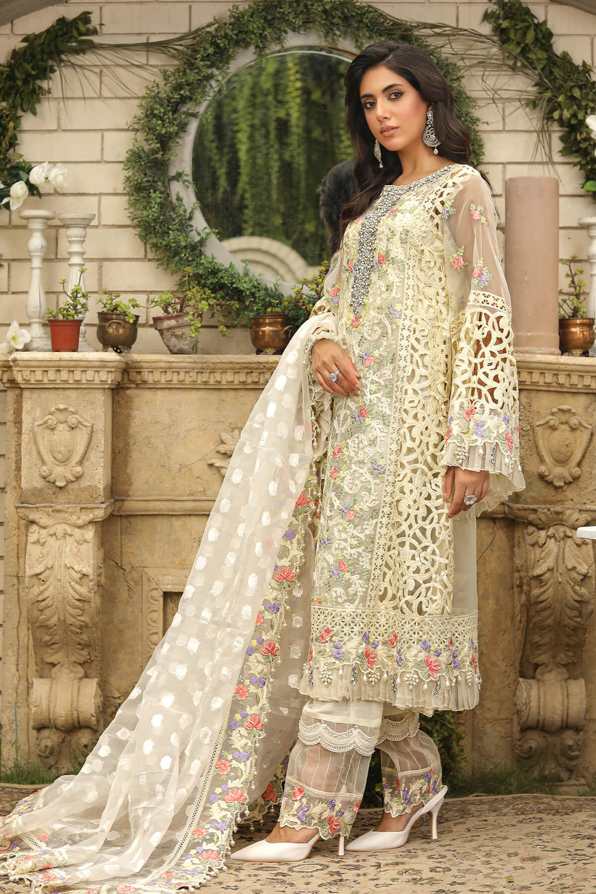 Raeesa Premium | Wajadan Wedding Formals | WD-8 Ivory by Designer Raeesa Premium - House of Maryam - Pakistani Designer Ethnic Wear in {{ shop.shopifyCountryName }}