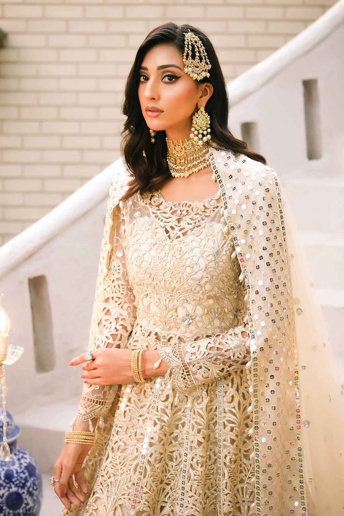 Raeesa Premium | Wajadan Wedding Formals | WD-1 Pearl White by Designer Raeesa Premium - House of Maryam - Pakistani Designer Ethnic Wear in {{ shop.shopifyCountryName }}