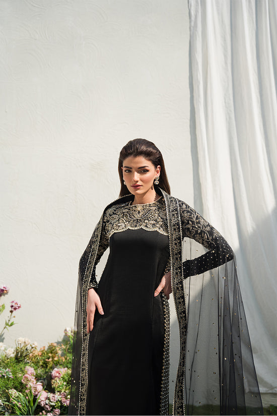 Raja Salahuddin | Love in Bloom | Black Lady by Designer Raja Salahuddin - House of Maryam - Pakistani Designer Ethnic Wear in {{ shop.shopifyCountryName }}