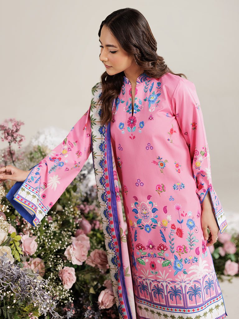 Rajbari | Amal Summer Prints Exclusive | Amal Summer Prints - 01-Brand:Rajbari-Type:Ladies Clothes-Pink-Lawn-House of Maryam- Buy in UK, USA