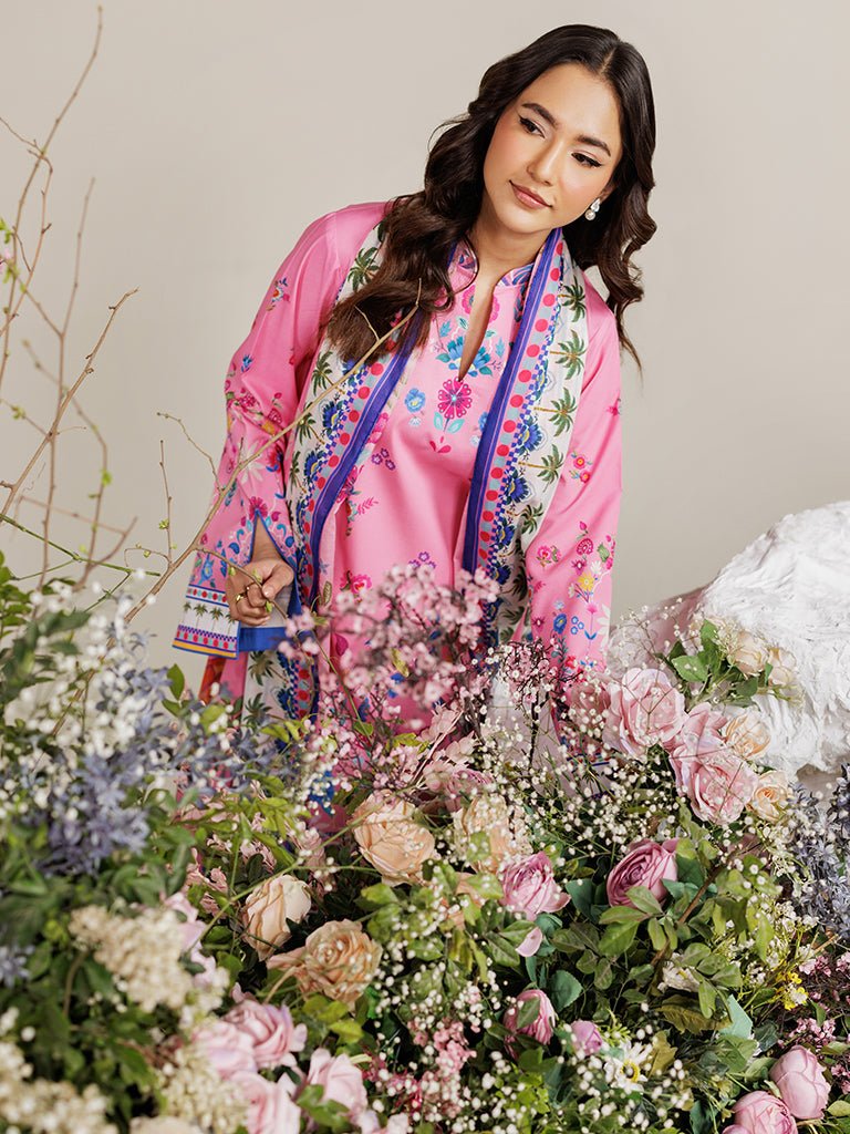 Rajbari | Amal Summer Prints Exclusive | Amal Summer Prints - 01-Brand:Rajbari-Type:Ladies Clothes-Pink-Lawn-House of Maryam- Buy in UK, USA