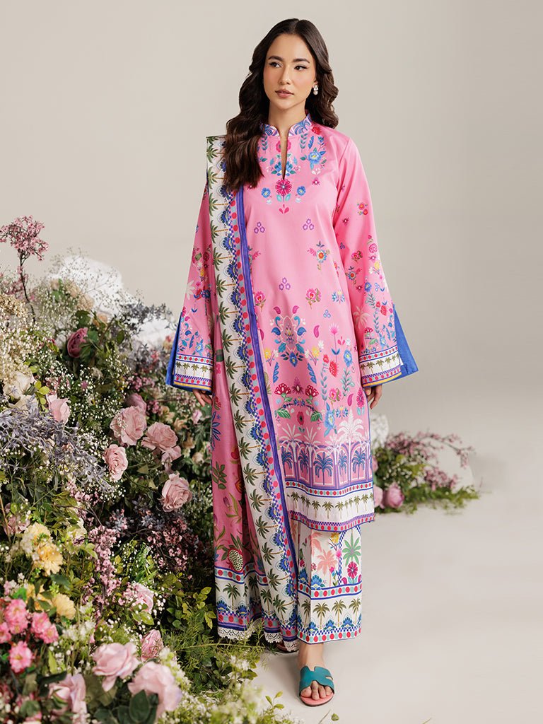 Rajbari | Amal Summer Prints Exclusive | Amal Summer Prints - 01-Brand:Rajbari-Type:Ladies Clothes-Pink-Lawn-House of Maryam- Buy in UK, USA