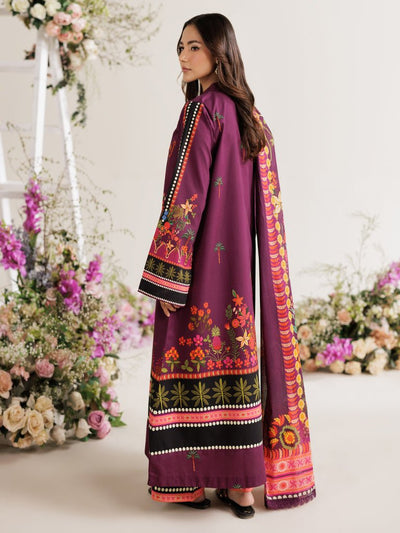 Rajbari | Amal Summer Prints Exclusive | Amal Summer Prints - 03-Brand:Rajbari-Type:Ladies Clothes-Wine Berry-Lawn-House of Maryam- Buy in UK, USA