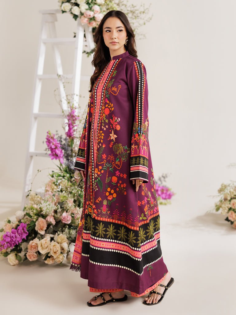 Rajbari | Amal Summer Prints Exclusive | Amal Summer Prints - 03-Brand:Rajbari-Type:Ladies Clothes-Wine Berry-Lawn-House of Maryam- Buy in UK, USA