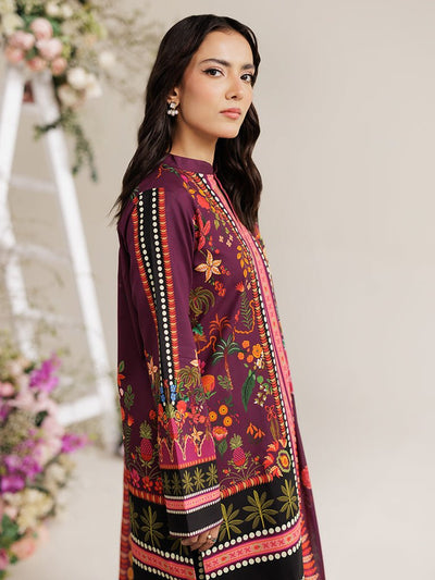 Rajbari | Amal Summer Prints Exclusive | Amal Summer Prints - 03-Brand:Rajbari-Type:Ladies Clothes-Wine Berry-Lawn-House of Maryam- Buy in UK, USA