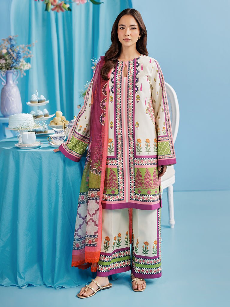 Rajbari | Amal Summer Prints Exclusive | Amal Summer Prints - 04-Brand:Rajbari-Type:Ladies Clothes-White-Lawn-House of Maryam- Buy in UK, USA