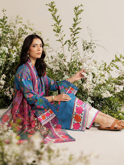 Rajbari | Amal Summer Prints Exclusive | Amal Summer Prints - 05-Brand:Rajbari-Type:Ladies Clothes-Blue-Lawn-House of Maryam- Buy in UK, USA