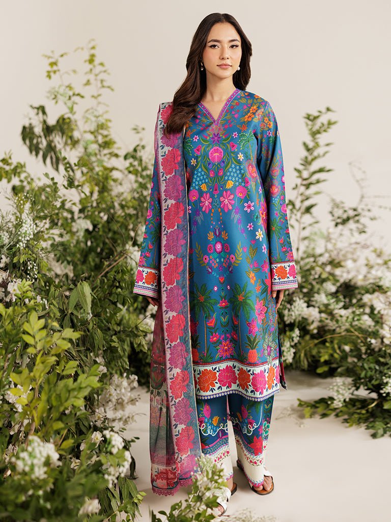 Rajbari | Amal Summer Prints Exclusive | Amal Summer Prints - 05-Brand:Rajbari-Type:Ladies Clothes-Blue-Lawn-House of Maryam- Buy in UK, USA