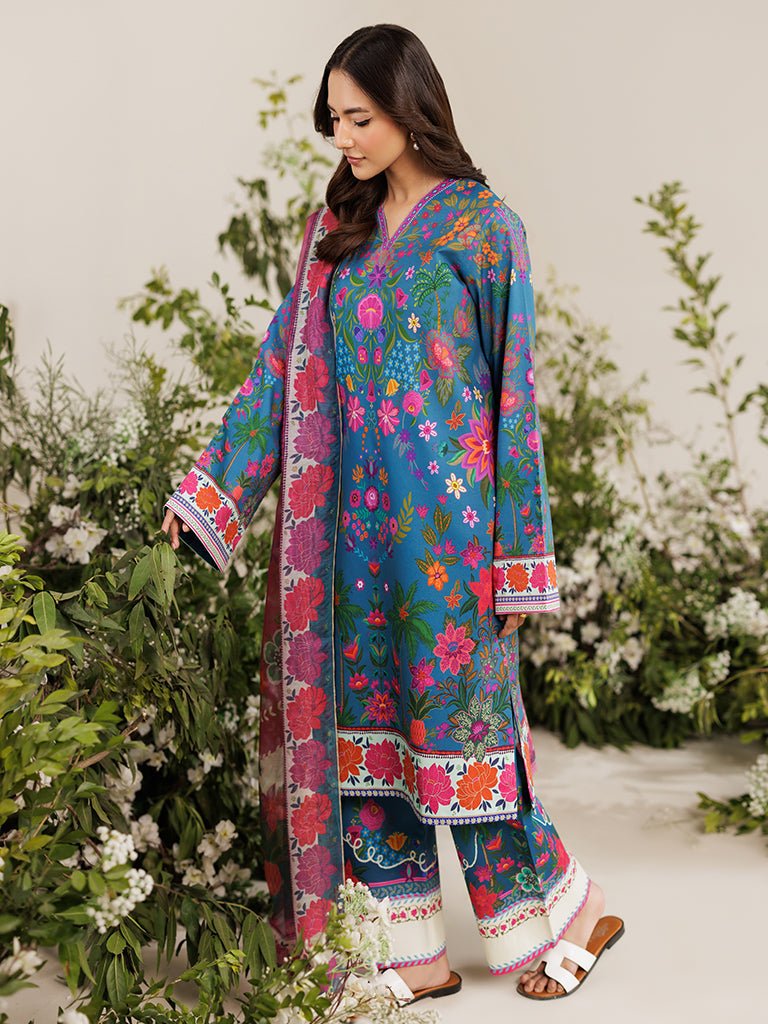 Rajbari | Amal Summer Prints Exclusive | Amal Summer Prints - 05-Brand:Rajbari-Type:Ladies Clothes-Blue-Lawn-House of Maryam- Buy in UK, USA