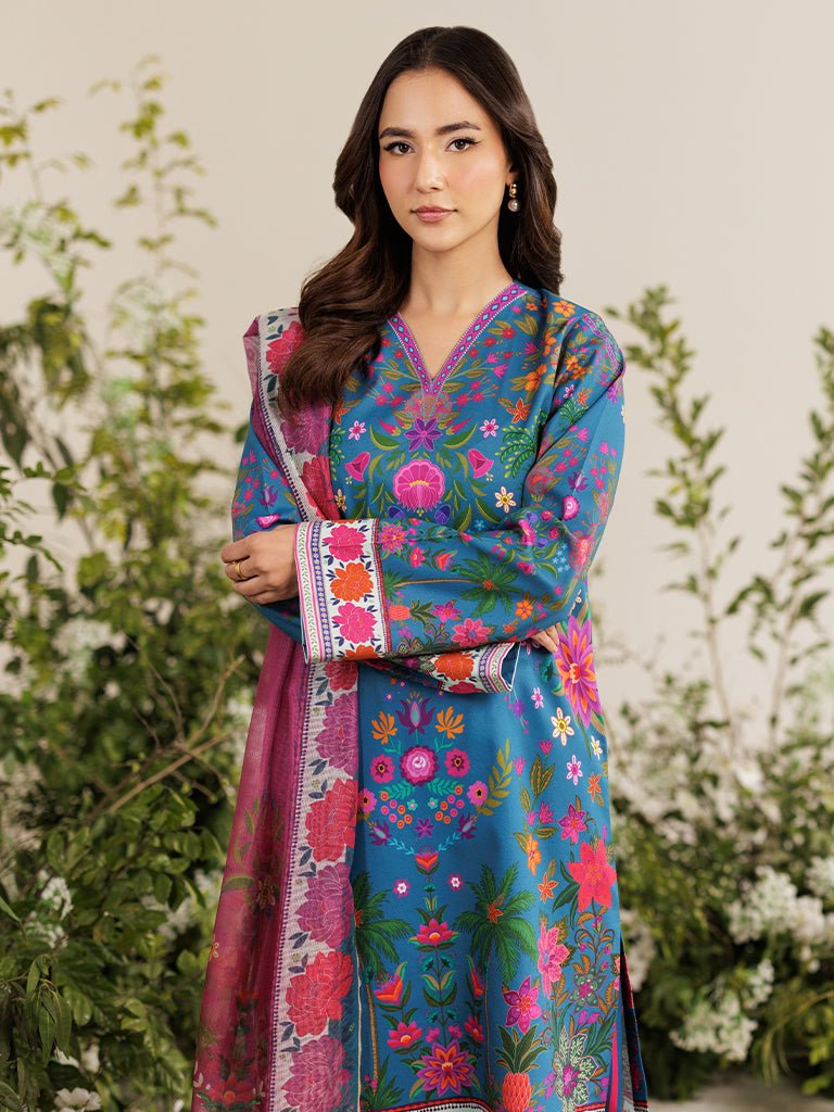 Rajbari | Amal Summer Prints Exclusive | Amal Summer Prints - 05-Brand:Rajbari-Type:Ladies Clothes-Blue-Lawn-House of Maryam- Buy in UK, USA