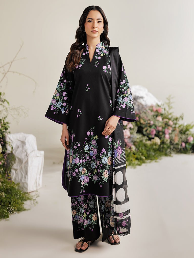 Rajbari | Amal Summer Prints Exclusive | Amal Summer Prints - 06-Brand:Rajbari-Type:Ladies Clothes-Black-Lawn-House of Maryam- Buy in UK, USA