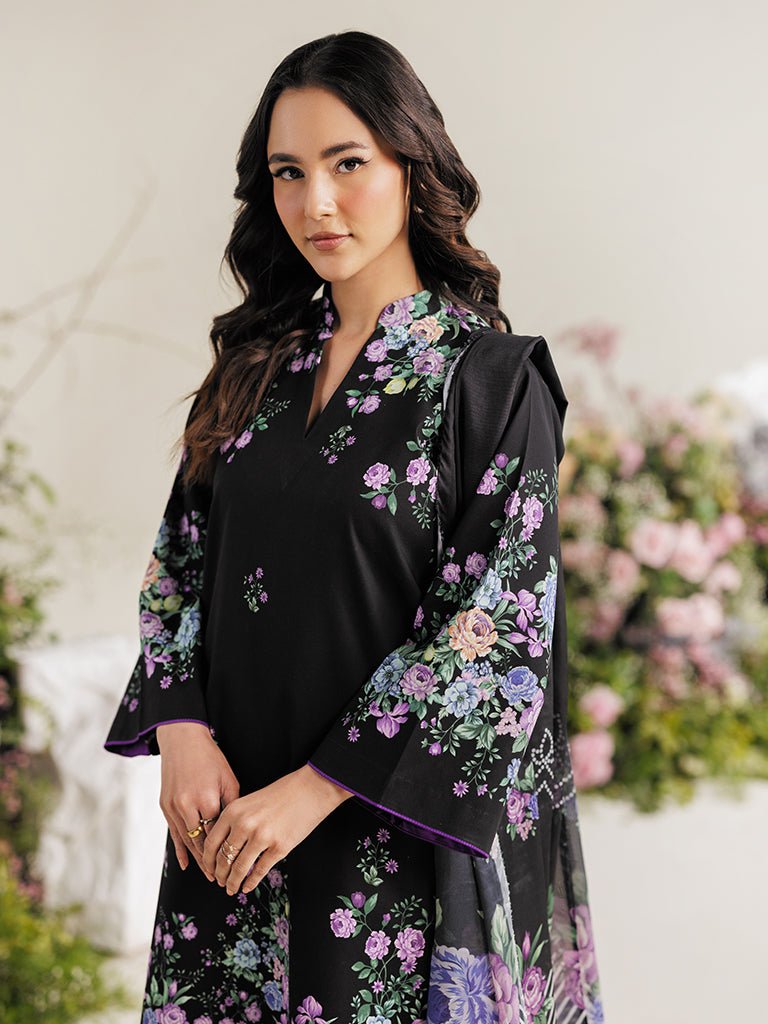 Rajbari | Amal Summer Prints Exclusive | Amal Summer Prints - 06-Brand:Rajbari-Type:Ladies Clothes-Black-Lawn-House of Maryam- Buy in UK, USA