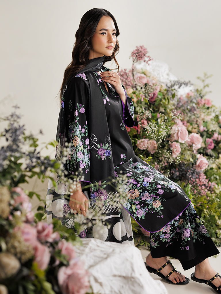 Rajbari | Amal Summer Prints Exclusive | Amal Summer Prints - 06-Brand:Rajbari-Type:Ladies Clothes-Black-Lawn-House of Maryam- Buy in UK, USA