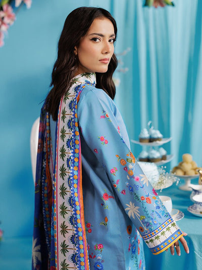 Rajbari | Amal Summer Prints Exclusive | Amal Summer Prints - 08-Brand:Rajbari-Type:Ladies Clothes-Dusty Blue-Lawn-House of Maryam- Buy in UK, USA
