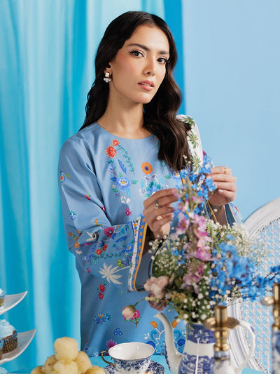 Rajbari | Amal Summer Prints Exclusive | Amal Summer Prints - 08-Brand:Rajbari-Type:Ladies Clothes-Dusty Blue-Lawn-House of Maryam- Buy in UK, USA