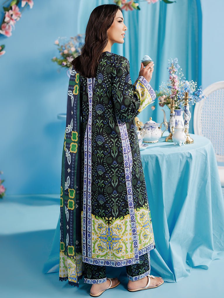 Rajbari | Amal Summer Prints Exclusive | Amal Summer Prints - 09-Brand:Rajbari-Type:Ladies Clothes-Dark Green-Lawn-House of Maryam- Buy in UK, USA