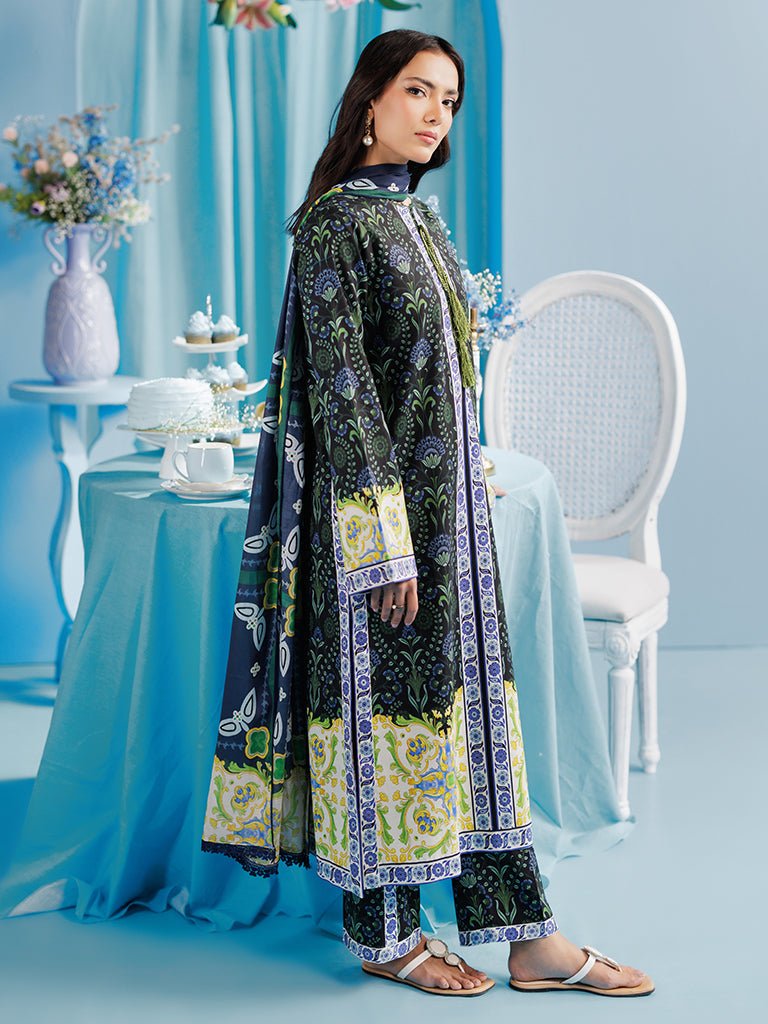 Rajbari | Amal Summer Prints Exclusive | Amal Summer Prints - 09-Brand:Rajbari-Type:Ladies Clothes-Dark Green-Lawn-House of Maryam- Buy in UK, USA