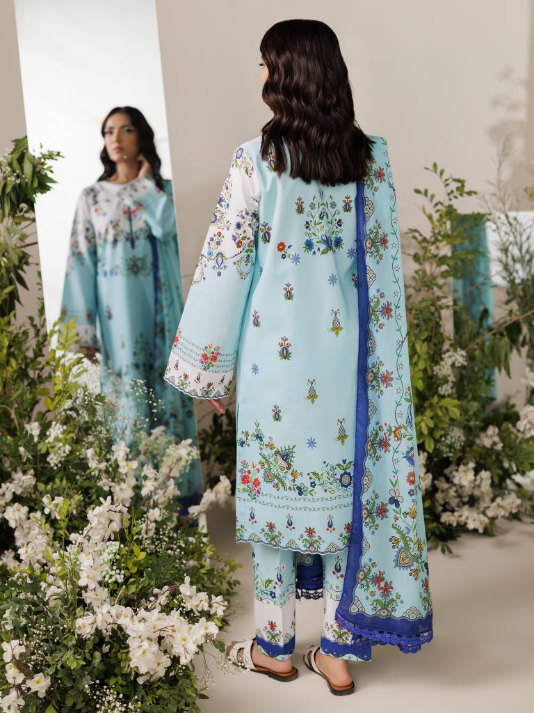 Rajbari | Amal Summer Prints Exclusive | Amal Summer Prints - 10-Brand:Rajbari-Type:Ladies Clothes-Ice Blue-Lawn-House of Maryam- Buy in UK, USA