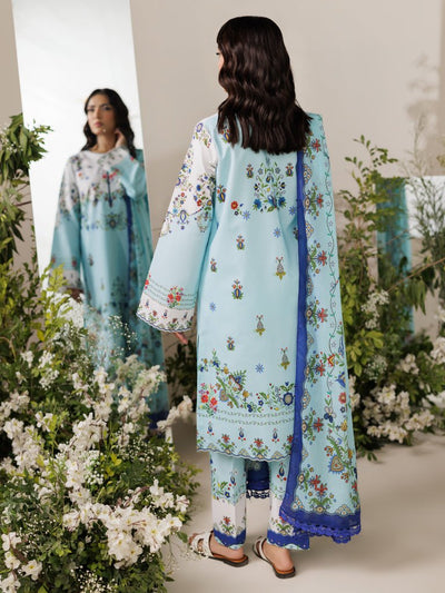 Rajbari | Amal Summer Prints Exclusive | Amal Summer Prints - 10-Brand:Rajbari-Type:Ladies Clothes-Ice Blue-Lawn-House of Maryam- Buy in UK, USA