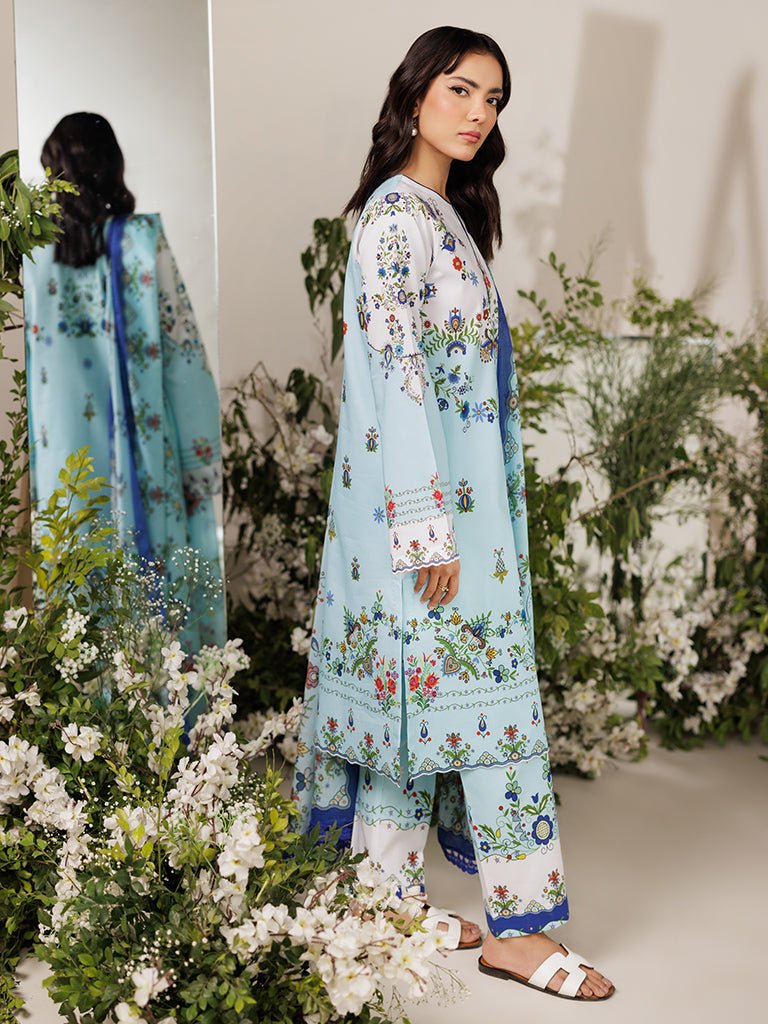 Rajbari | Amal Summer Prints Exclusive | Amal Summer Prints - 10-Brand:Rajbari-Type:Ladies Clothes-Ice Blue-Lawn-House of Maryam- Buy in UK, USA