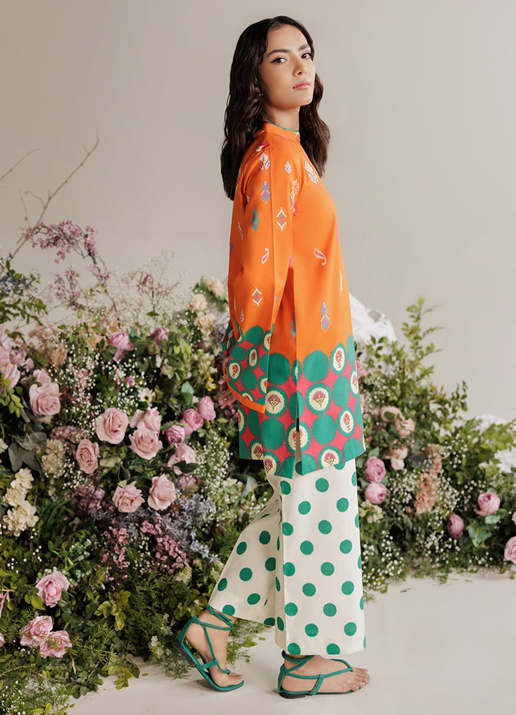 Rajbari | Amal Summer Prints Exclusive | Amal Summer Prints - 11-Brand:Rajbari-Type:Ladies Clothes-Orange-Lawn-House of Maryam- Buy in UK, USA