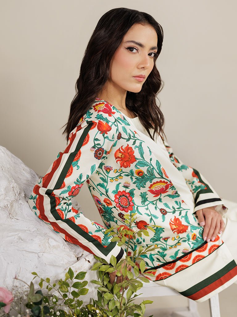 Rajbari | Amal Summer Prints Exclusive | Amal Summer Prints - 13-Brand:Rajbari-Type:Ladies Clothes-Ivory-Lawn-House of Maryam- Buy in UK, USA