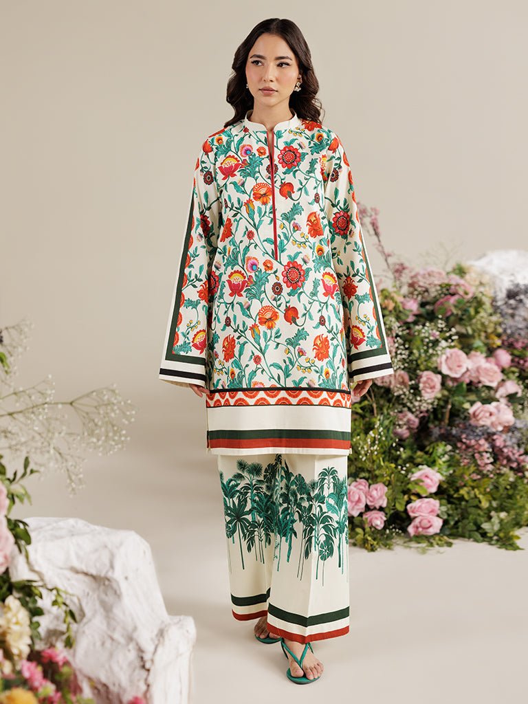 Rajbari | Amal Summer Prints Exclusive | Amal Summer Prints - 13-Brand:Rajbari-Type:Ladies Clothes-Ivory-Lawn-House of Maryam- Buy in UK, USA