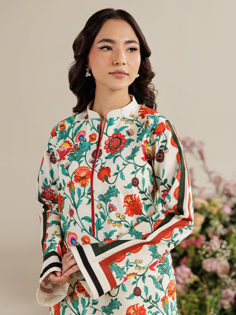 Rajbari | Amal Summer Prints Exclusive | Amal Summer Prints - 13-Brand:Rajbari-Type:Ladies Clothes-Ivory-Lawn-House of Maryam- Buy in UK, USA