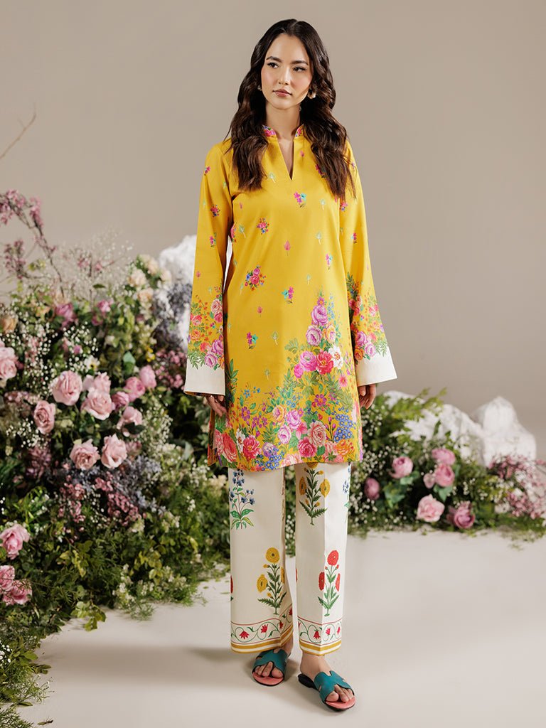 Rajbari | Amal Summer Prints Exclusive | Amal Summer Prints - 14-Brand:Rajbari-Type:Ladies Clothes-Yellow-Lawn-House of Maryam- Buy in UK, USA