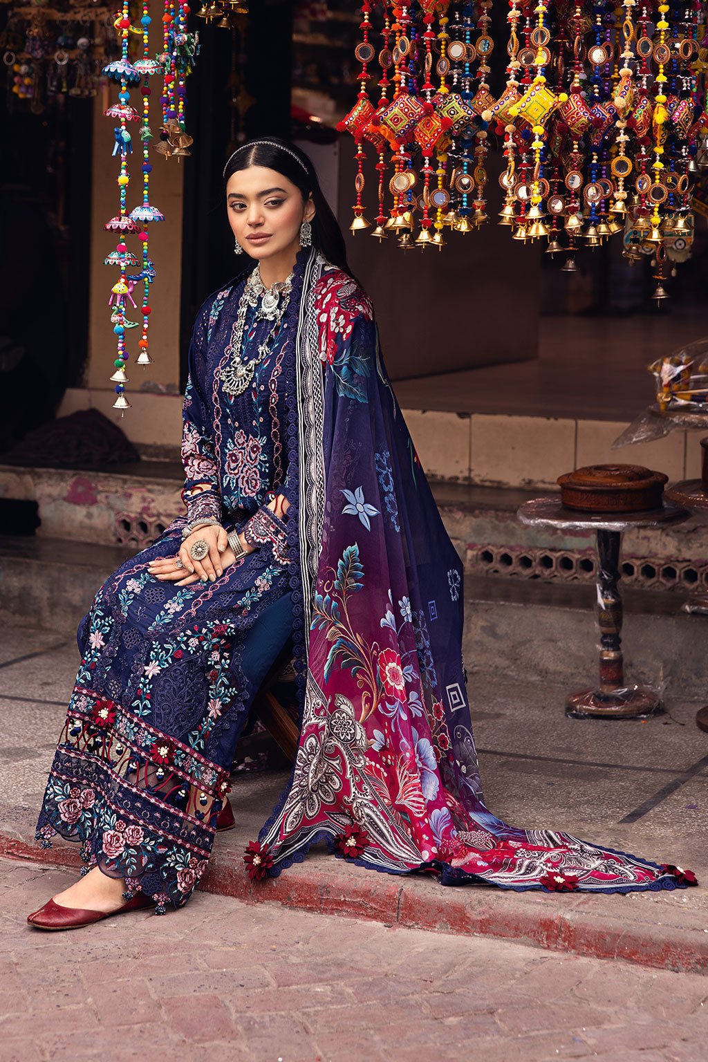 Ramsha | Andaaz Collection | Z-1101-Brand:Ramsha-Type:Ladies Clothes-Navy-Lawn-House of Maryam- Buy in UK, USA