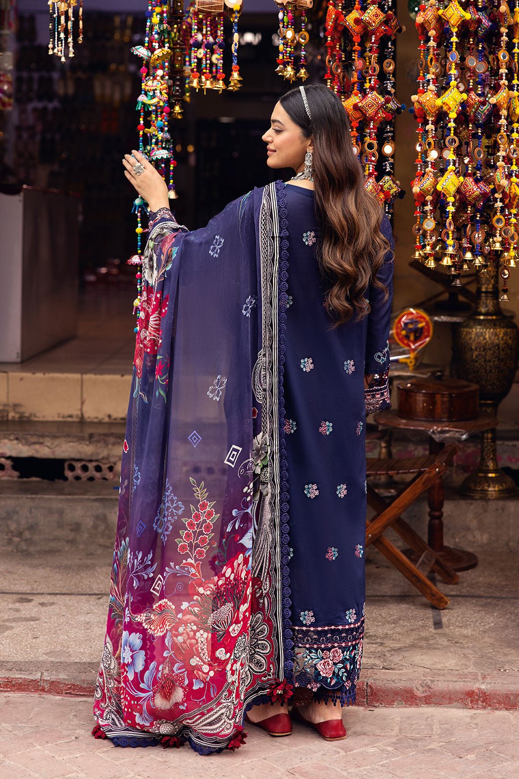 Ramsha | Andaaz Collection | Z-1101-Brand:Ramsha-Type:Ladies Clothes-Navy-Lawn-House of Maryam- Buy in UK, USA