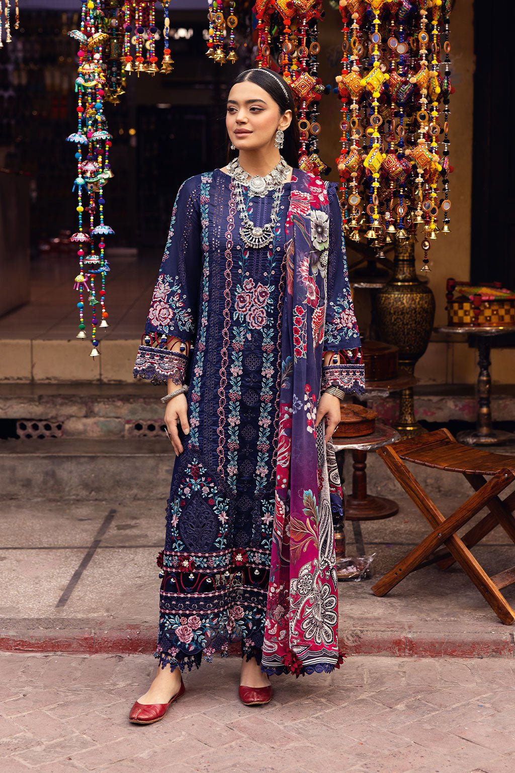 Ramsha | Andaaz Collection | Z-1101-Brand:Ramsha-Type:Ladies Clothes-Navy-Lawn-House of Maryam- Buy in UK, USA