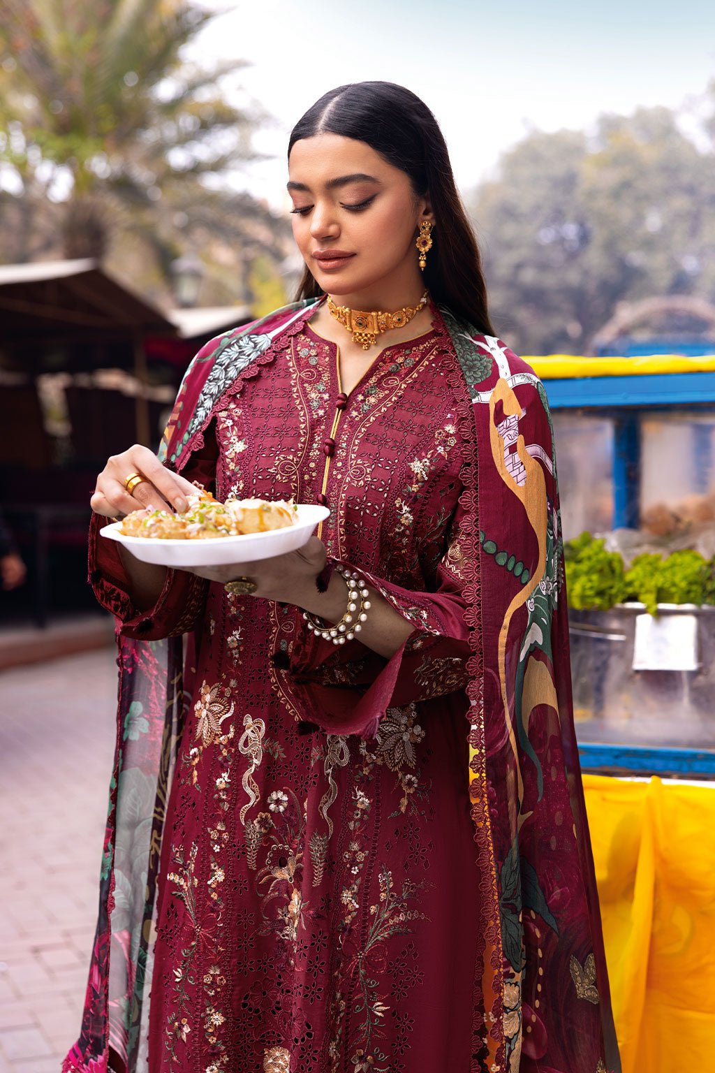 Ramsha | Andaaz Collection | Z-1104-Brand:Ramsha-Type:Ladies Clothes-Dark Brown-Lawn-House of Maryam- Buy in UK, USA
