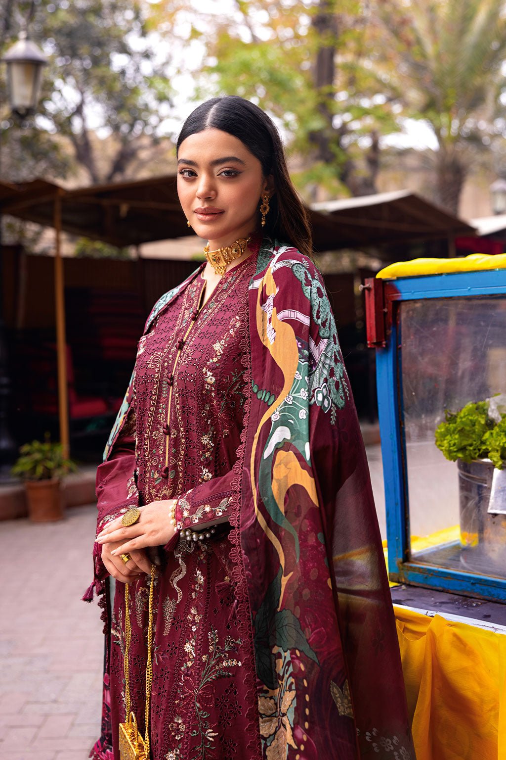 Ramsha | Andaaz Collection | Z-1104-Brand:Ramsha-Type:Ladies Clothes-Dark Brown-Lawn-House of Maryam- Buy in UK, USA