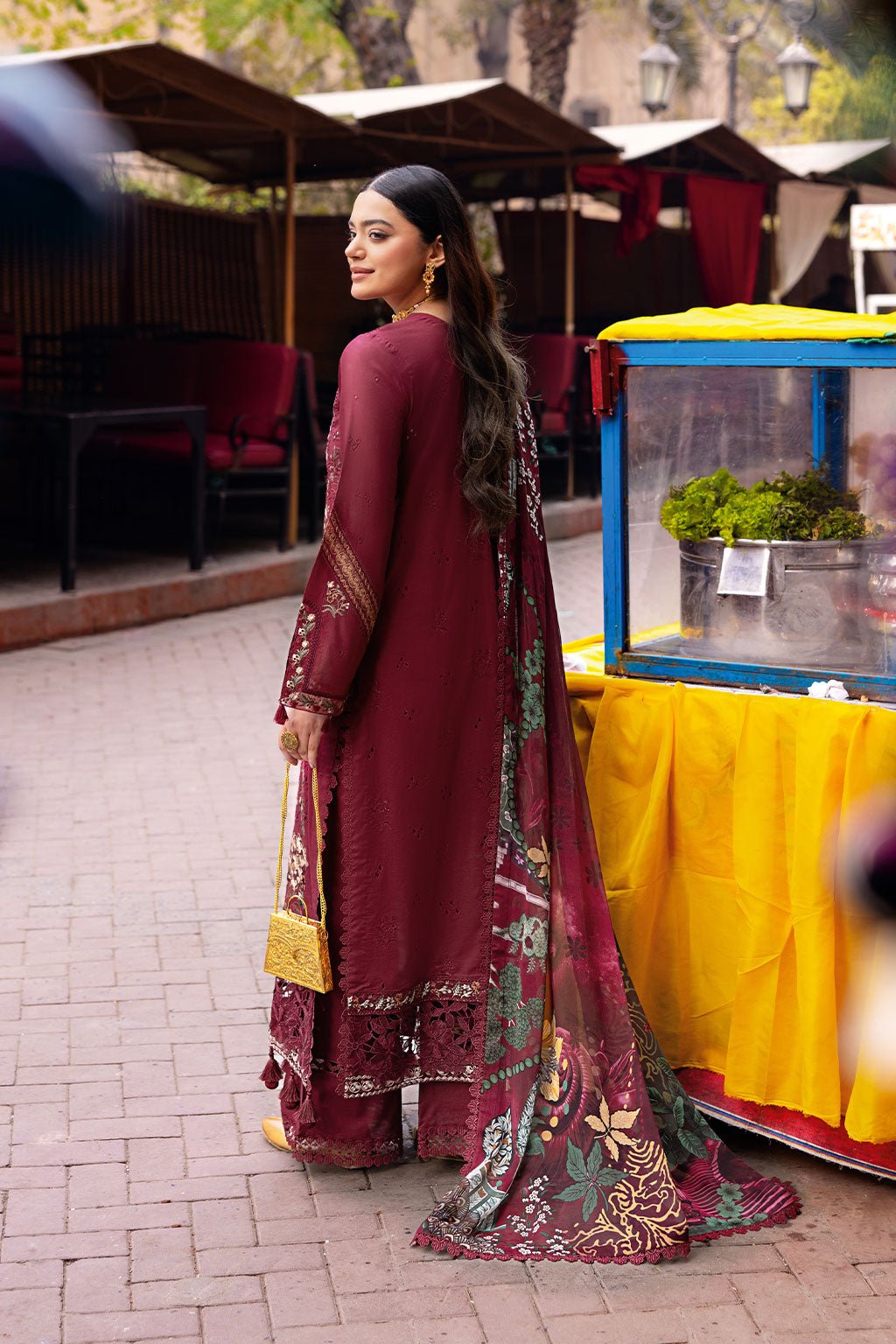 Ramsha | Andaaz Collection | Z-1104-Brand:Ramsha-Type:Ladies Clothes-Dark Brown-Lawn-House of Maryam- Buy in UK, USA