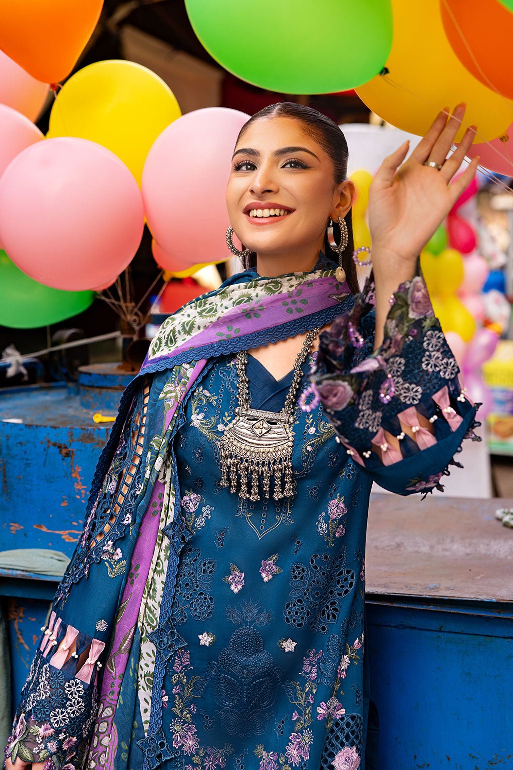 Ramsha | Andaaz Collection | Z-1105-Brand:Ramsha-Type:Ladies Clothes-Teal Blue-Lawn-House of Maryam- Buy in UK, USA