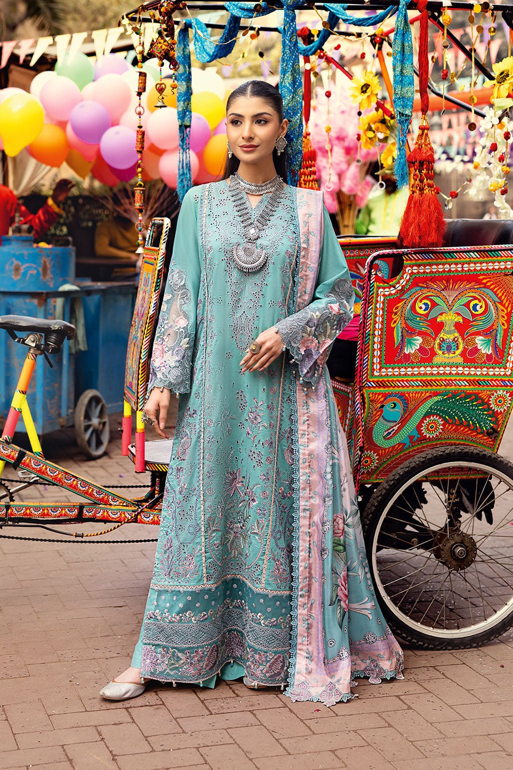 Ramsha | Andaaz Collection | Z-1110-Brand:Ramsha-Type:Ladies Clothes-Lawn-Ice Blue-House of Maryam- Buy in UK, USA
