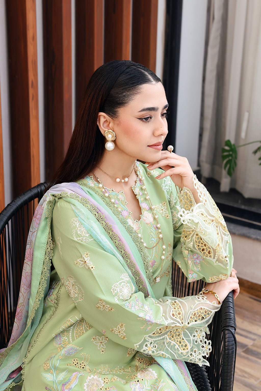 Ramsha | Andaaz Collection | Z-1402-Brand:Ramsha-Type:Ladies Clothes-Mint Gray-Lawn-House of Maryam- Buy in UK, USA