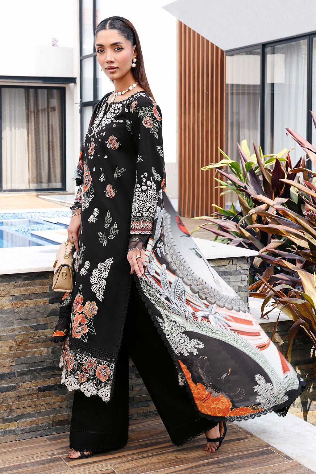 Ramsha | Andaaz Collection | Z-1403-Brand:Ramsha-Type:Ladies Clothes-Black-Lawn-House of Maryam- Buy in UK, USA