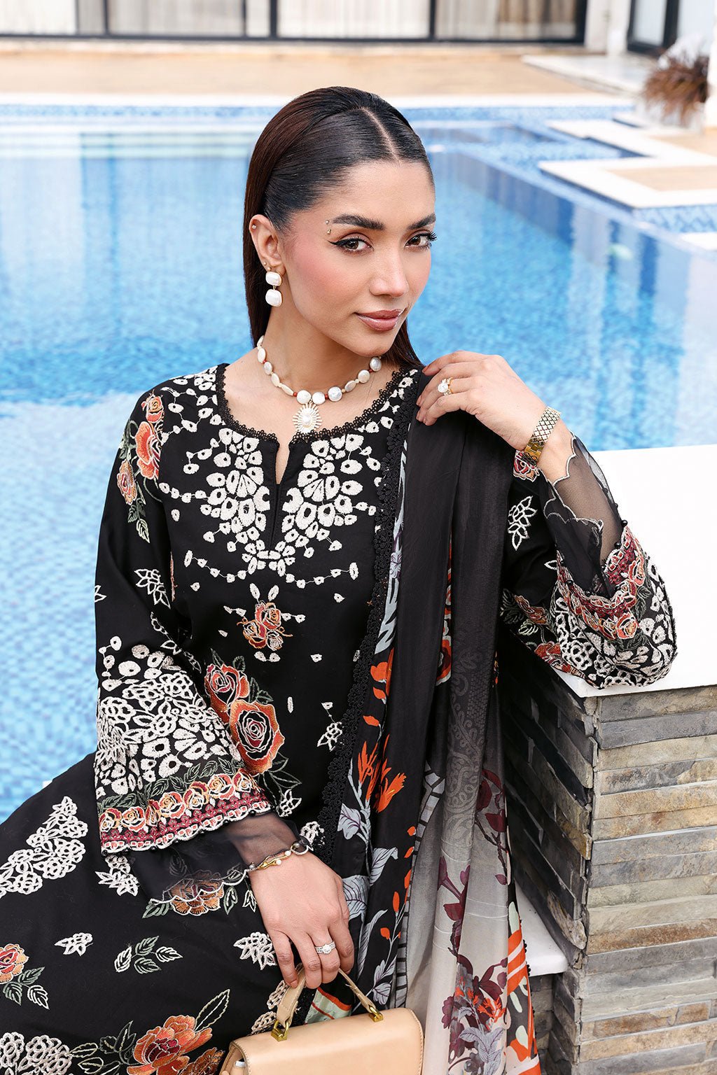 Ramsha | Andaaz Collection | Z-1403-Brand:Ramsha-Type:Ladies Clothes-Black-Lawn-House of Maryam- Buy in UK, USA