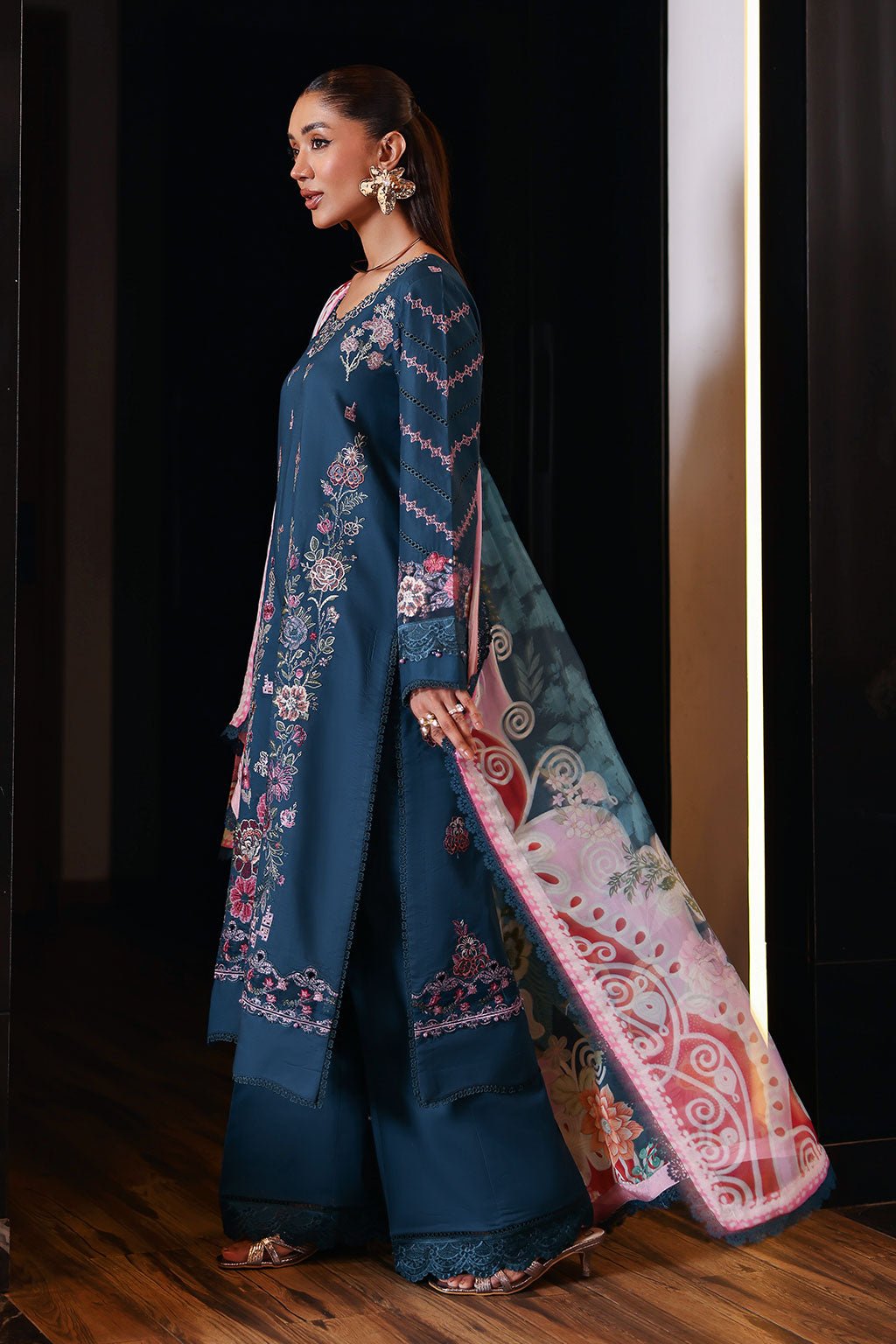 Ramsha | Andaaz Collection | Z-1405-Brand:Ramsha-Type:Ladies Clothes-Zinc Blue-Lawn-House of Maryam- Buy in UK, USA