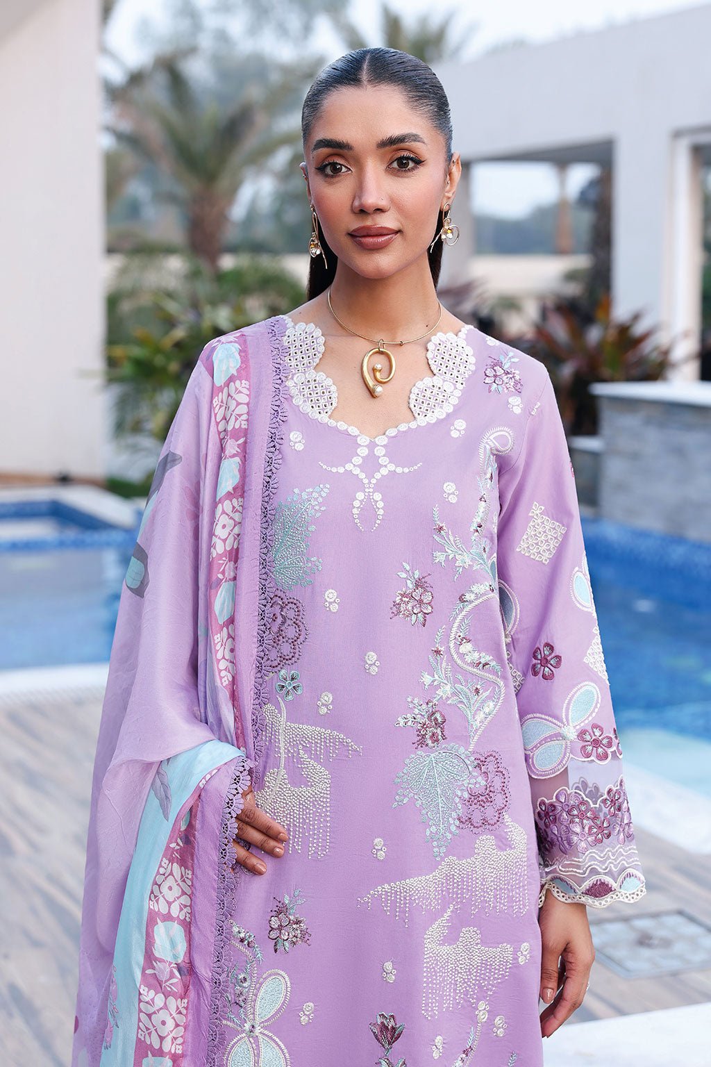 Ramsha | Andaaz Collection | Z-1407-Brand:Ramsha-Type:Ladies Clothes-Lavender-Lawn-House of Maryam- Buy in UK, USA
