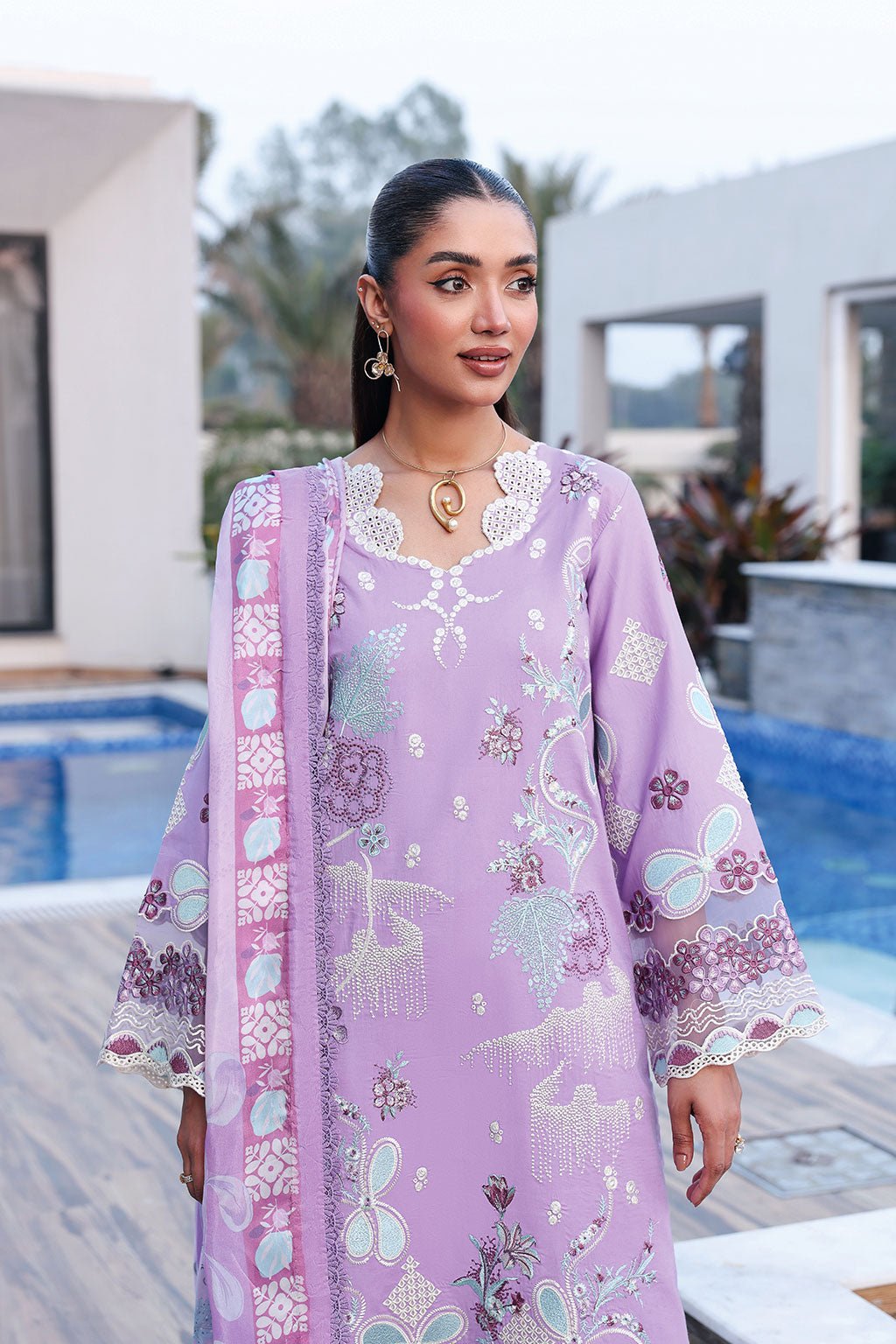 Ramsha | Andaaz Collection | Z-1407-Brand:Ramsha-Type:Ladies Clothes-Lavender-Lawn-House of Maryam- Buy in UK, USA