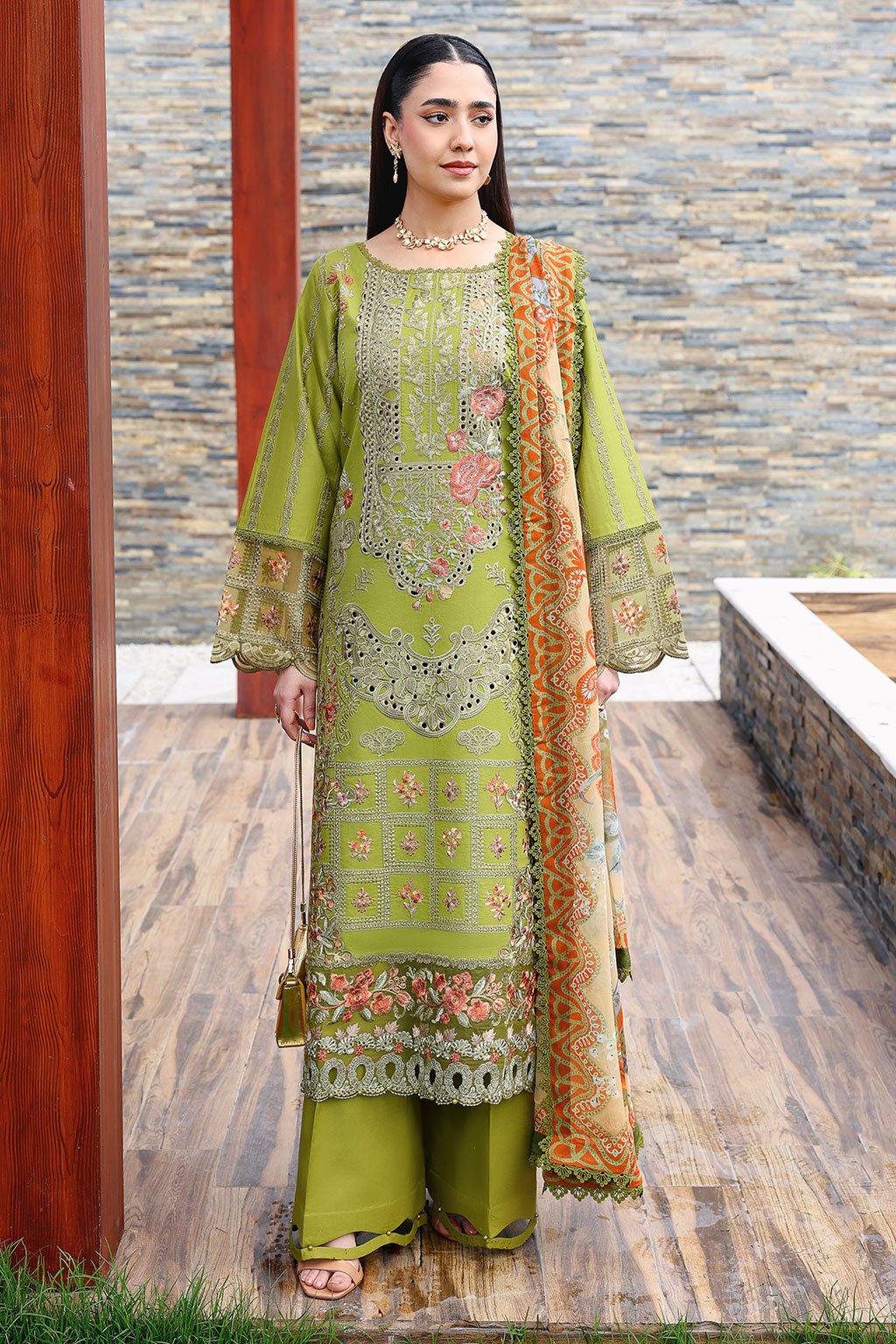 Ramsha | Andaaz Collection | Z-1408-Brand:Ramsha-Type:Ladies Clothes-Rich Green-Lawn-House of Maryam- Buy in UK, USA